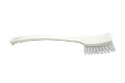 Hygiënische brede afwasborstel met lange steel 41cm. wit