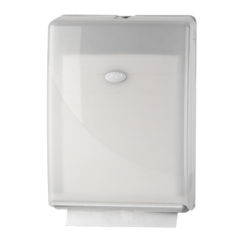 Handdoekdispenser, wit, Multifold en C-fold.