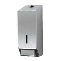 Handzeep dispenser, roetsvrijstaal.