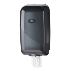 Poetsrol dispenser, zwart, mini.