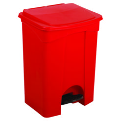 Rode afvalbak met pedaal 68ltr
