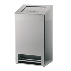 Santral Afvalbak RVS-light 40 liter, met voetpedaal.