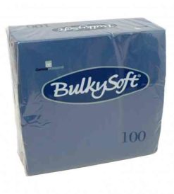 Servetten 2-lgs cellulose tissue 40x40cm 1/4e vouw blauw