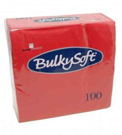 Servetten 2-lgs cellulose tissue 40x40cm 1/4e vouw rood