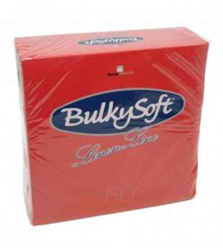 Servetten Airlaid Linen Line 40x40cm rood