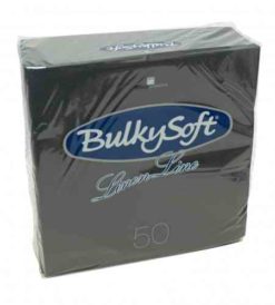 Servetten Airlaid Linen Line 40x40cm zwart