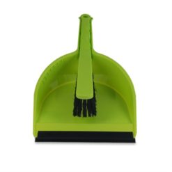 Stoffer en blik, met rubberen rand, kunststof,groen.
