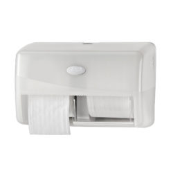 Toiletrolhouder, wit, dubbel.