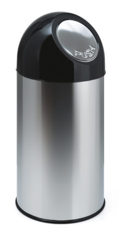 VB 480001 chroom/zw Pushbin 40 ltr