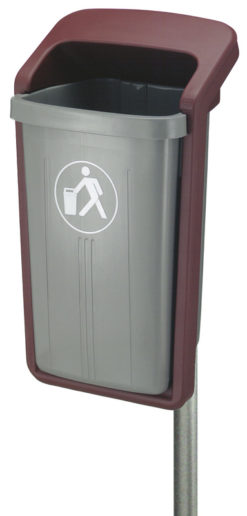 VB 520000 grijs/bord Afvalbak voor paal