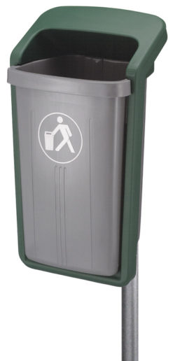 VB 520000 grijs/groen Afvalbak voor paal