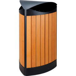 VB 667871 zwart/houtl buit afvalb 60ltr