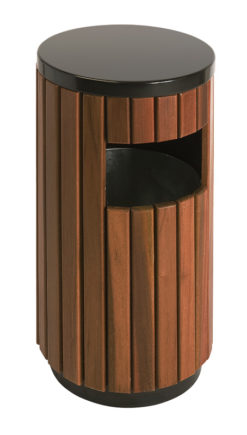 VB 789458 zwart/houtlook Buitenafvalbak