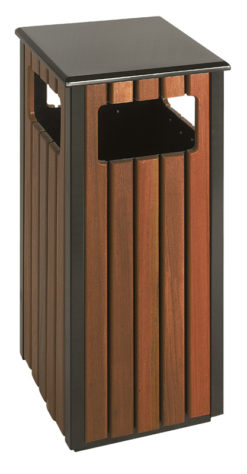 VB 789494 zwart/houtlook Buitenafvalbak