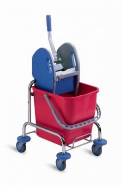 Enkele Rolemmer, chroom, 25Ltr. met pers, rood.