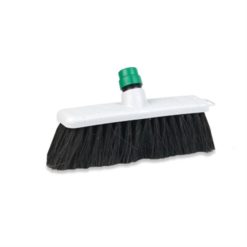 Zaalveger kunststof huis met steelbev, gemengd haar, 28cm