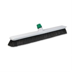 Zaalveger kunststof huis met steelbev, gemengd haar, 58cm